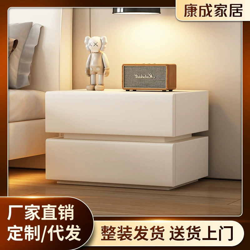 Умная подвесная прикроватная тумбочка из цельного дерева, простой современный легкий роскошный шкаф для хранения, многофункциональный шкаф для спальни, готов к доставке