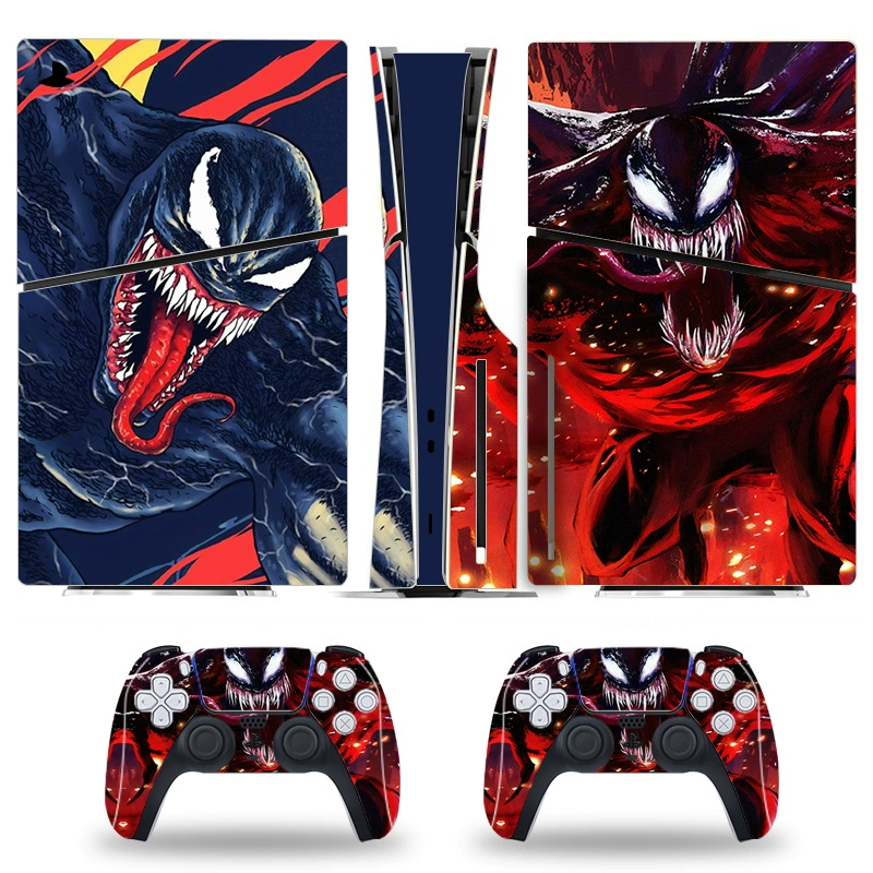 Console skin (PS5SLIM) optical‑drive edition — full‑body protective stickers, controller decals