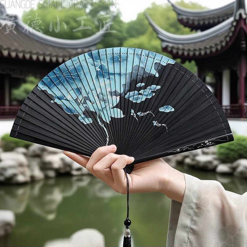 全竹折扇新中国風ミニ扇子古風チャイナドレス小折扇レトロ持ち歩き折り畳み扇女|undefined