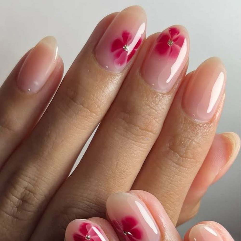 Pastas de uñas de vestir rosa suave, sensación de alta calidad, cártamo en forma de almendra, uñas cortas, 30 piezas, parches de uñas calientes