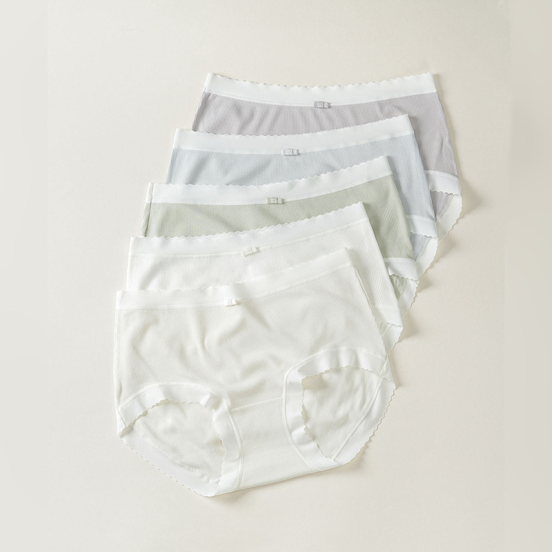 Xiaolan Skirt R022 Modal Seamless Underwear Women's Mid-Waist Thread Cotton Naked Hip Cotton Crotch Briefs for Girls