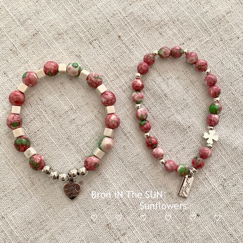 Friendship Jadeite Bead Necklace  New Colorful Beaded Bracelet Fresh Lucky Grass Ring