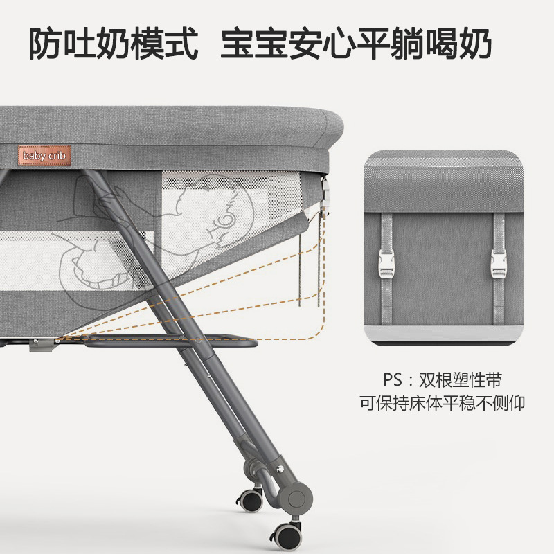 Cuna portátil plegable Cuna Cama con rodillo móvil cama de bebé BB dormir recién nacido cama de empalme