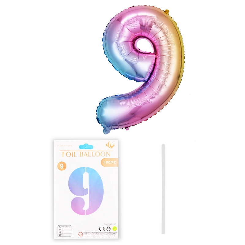 Globo digital de 16 pulgadas tapa dura tarjeta de papel de embalaje independiente película de aluminio Globo Decoración de fiesta de cumpleaños papel de aluminio al por mayor