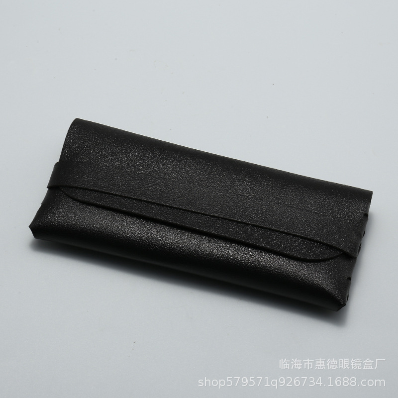厂批眼镜盒现货新款单钉皮质墨镜包手工编织太阳镜盒子可印LOGO|undefined
