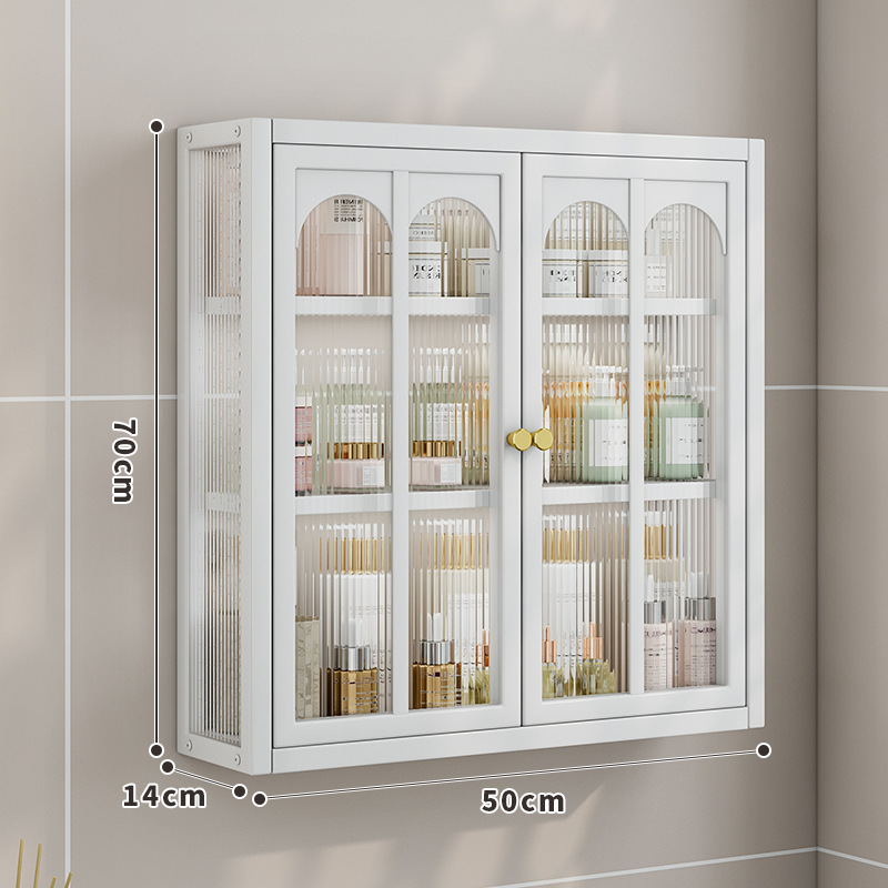 Estantes de pared sin clavos para el hogar, gabinetes a prueba de polvo, baños, gabinetes de pared, estantes, una pieza