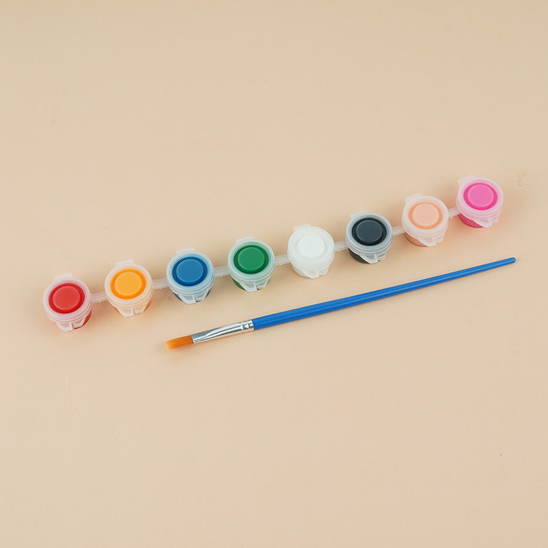 Pintura acrílica de los niños 12 colores traje 6 estudiantes siameses kindergarten arte pintura graffiti DIY yeso tira pigmento