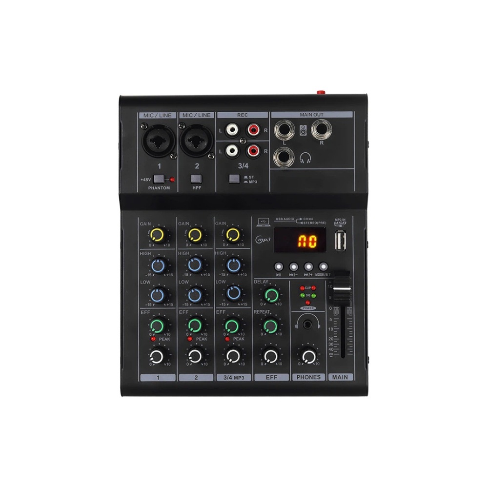 Transfronterizos 2 - 4 - 6 mezcladores profesionales pequeños Bluetooth con efecto de reverberación micrófono K-canción reunión de rendimiento de escenario