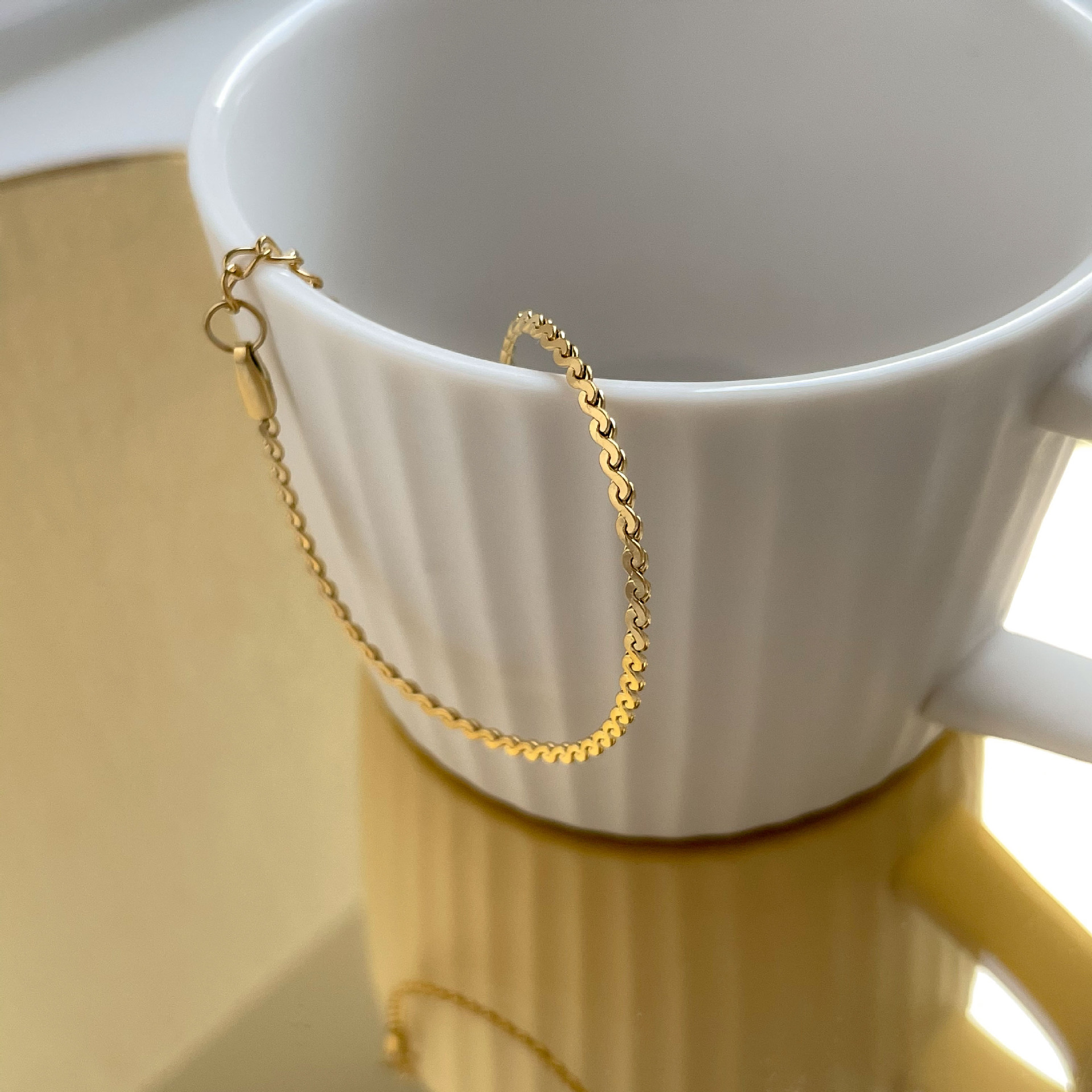 Solid Color Pattern Women'S Gender Retro Solid Color Titanium Steel Chain Bracelets Necklace