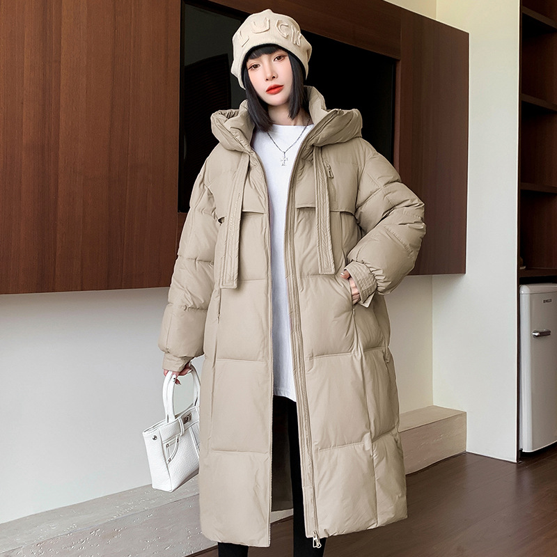 Women's Clothing Women's Thick Down Cotton Coat Long Overcoat Korean Loose Puffer Jacket Winter Warm Hooded Parka With Detachable Hood​_ecoleips.com