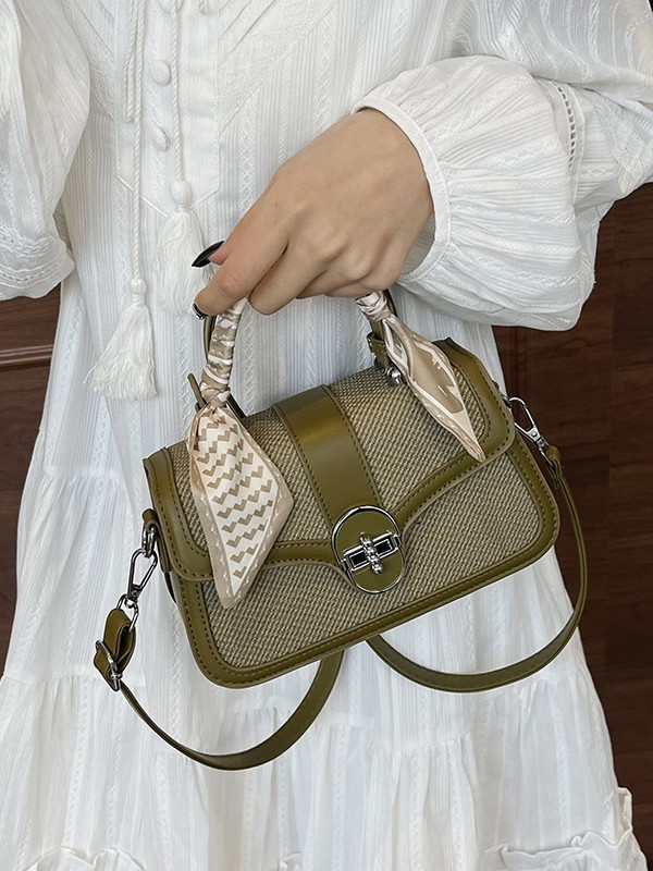 Bolsos para mujer 2025 nuevo estilo costura de color en contraste bolso cuadrado pequeño portátil textura de alta calidad moda moda bolso de mensajero de un solo hombro