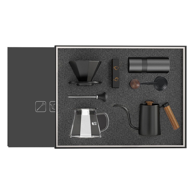 Juego de molinillo de café manual Sifei, cafetera de preparación manual en caja de regalo, máquina de café de molienda manual, juego de cafetera de goteo compartido, juego de regalo