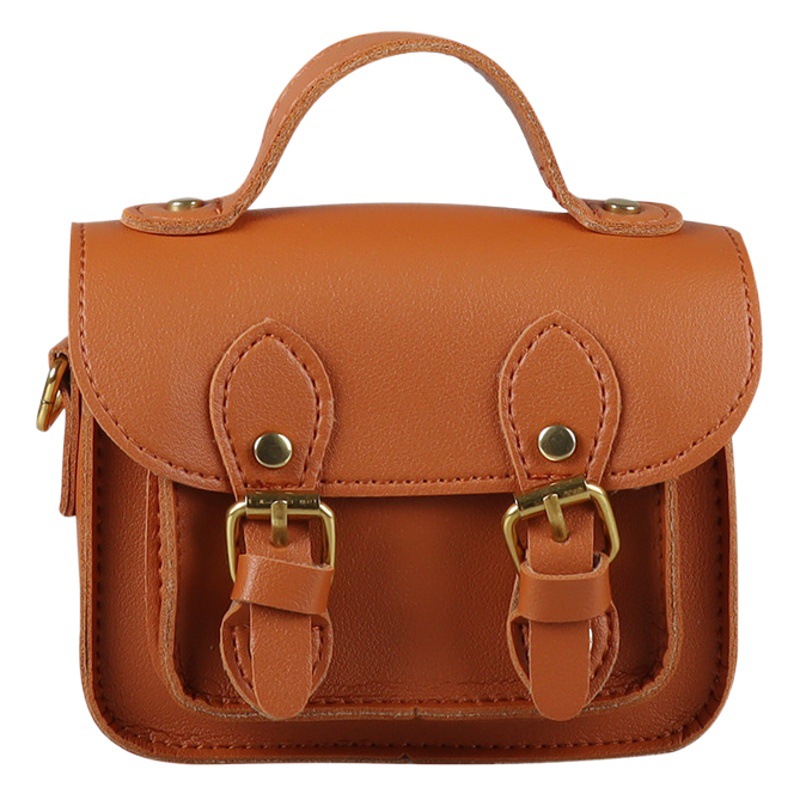 Bolso pequeño estilo coreano para niños moda retro Cambridge bolsa niños y niñas fuera de la calle hombro accesorios bolsa Internet celebridad nueva pequeña bolsa cuadrada
