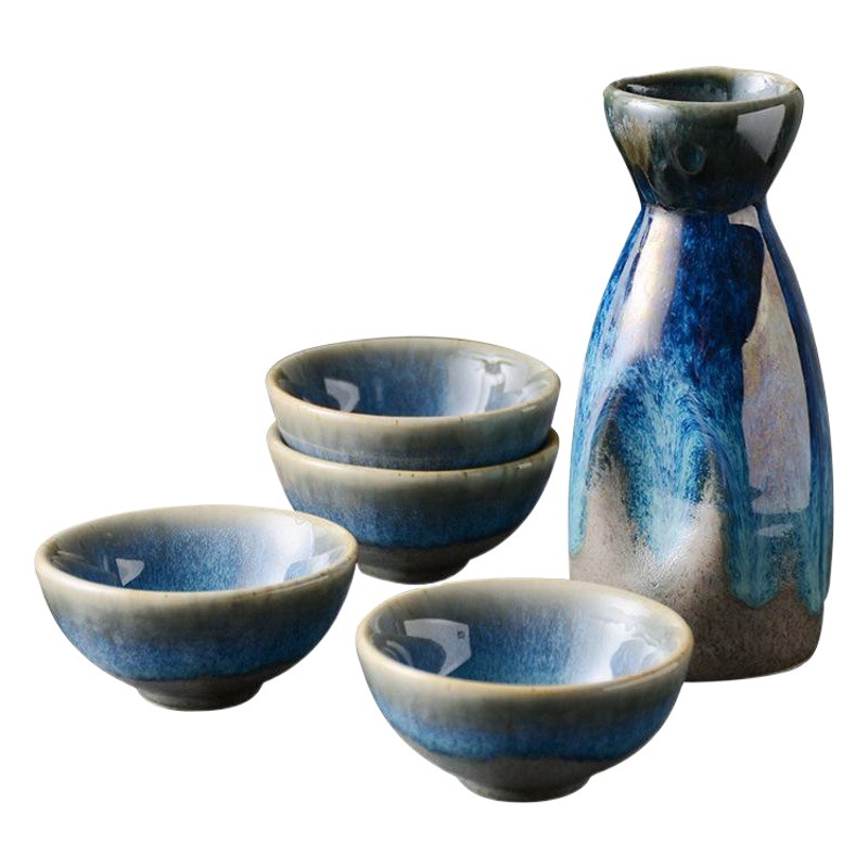 Japanese Retro Wine Set, Wine Bottle Set, White Wine Cup, Ceramic Spirit Cup, Clear Pot, Household Wine Cup, Tea Cup, Accessible Luxury