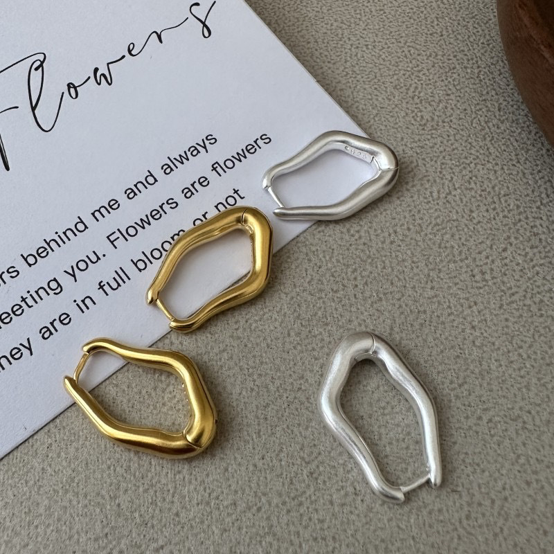 Small design matte geometric Korean retro earrings