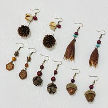 厂家直销国风耳钉耳环干花植物橡果菩提子文艺清新民族风个性耳饰