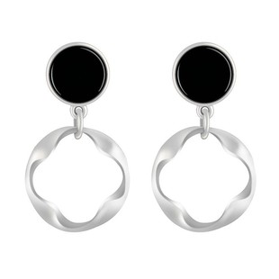 Natural ink A goods Jade twist twist earrings earrings S925 silver inlaid jade fashion design sense earrings