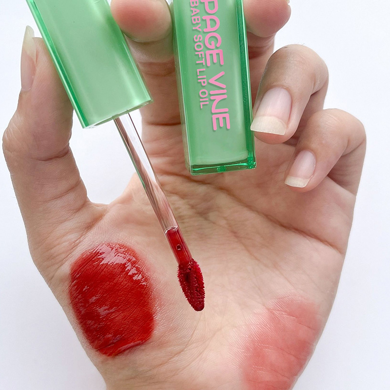 PÁGINA transfronteriza menta verde tubo cuadrado esmalte de labios Dudu lápiz labial espejo brillo de labios color fácil de colorear comercio exterior duradero