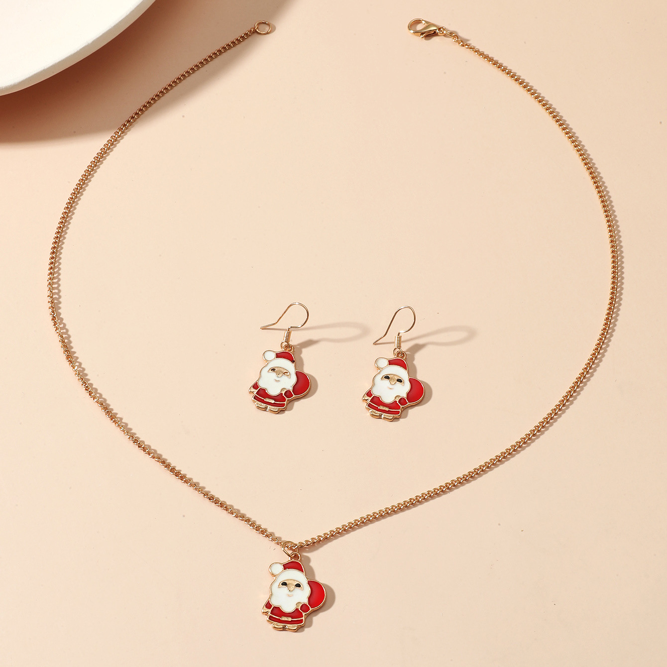 Fashion Christmas Tree Snowman Alloy Plating Inlay Artificial Gemstones Christmas Women's Earrings Necklace display picture 7
