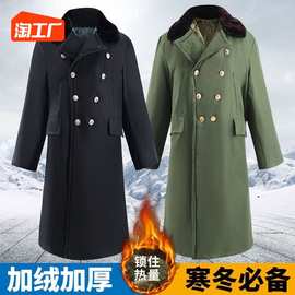 万席（服饰）新款军大大衣男冬季加长加厚超长保暖防风防水大棉衣