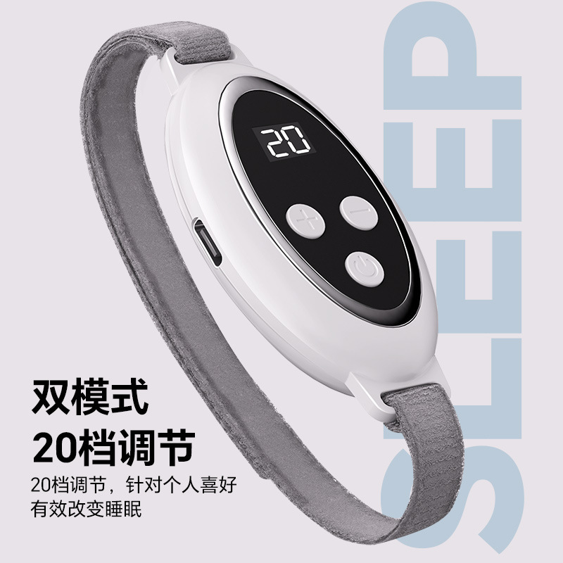 新しい大人用スマート睡眠器具、シンプルな画面表示、20段階ハンドヘルドEMSホワイトノイズパルス減圧睡眠補助器具|undefined