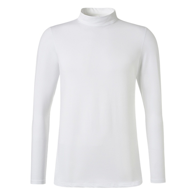 Golf Clothing Autumn and Winter Men's Long-Sleeve High-Neck Base Layer Thermal Underwear with Fleece and Thickened for Outdoor Use