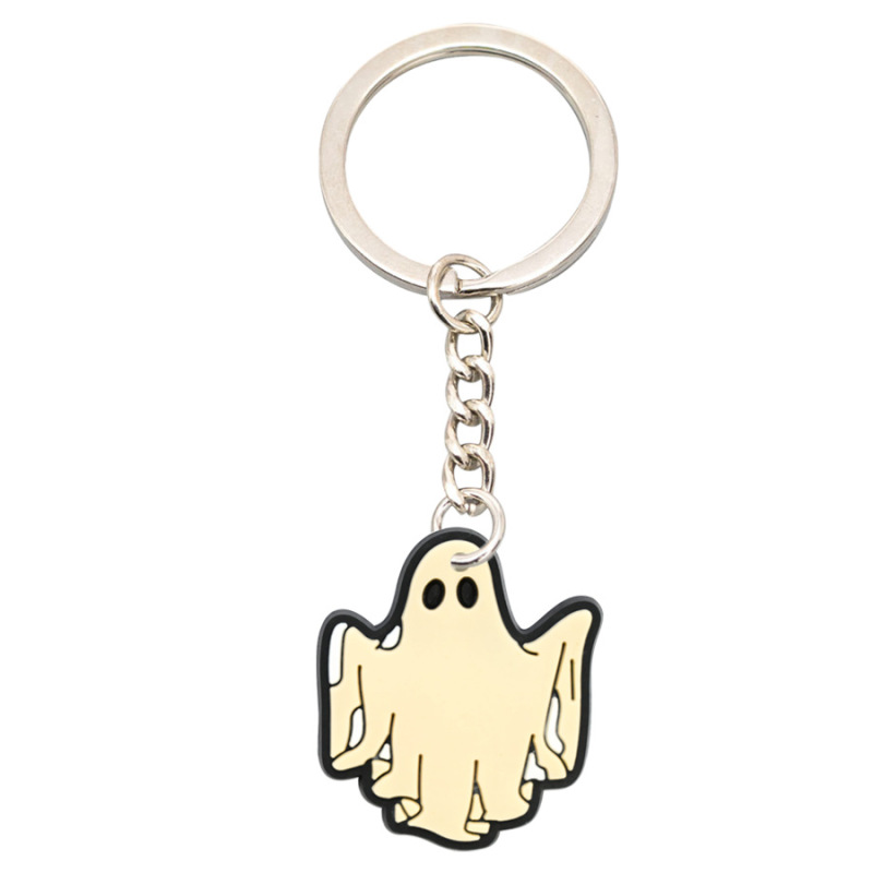 アマゾンのハロウィーンの漫画のキーホルダーの装飾品はカボチャの漫画のPVCの柔らかいゴムのキーチェーンの装飾品を掛けます。|undefined