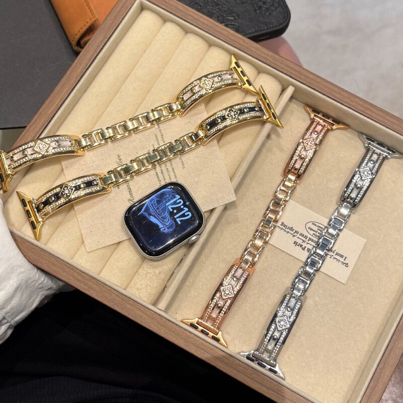 Suitable for Huawei, Xiaomi, and Apple iWatch 11, Apple Watch 10 SE, and 9/8 series, featuring a vintage-style watch band