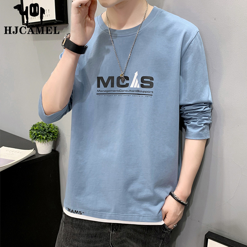 Camel HJCAMEL long-sleeved T-shirt men's cotton 2023 new spring and autumn loose ins Zhongshan men's sweater Spring Camel HJCAMEL long-sleeved T-shirt men's cotton 2023 new spring and autumn loose ins Zhongshan men's sweater Spring
