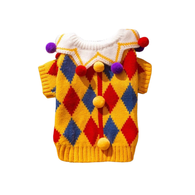 秋冬季新款疯狂马戏团猫咪衣服蓝猫幼猫针织毛衣宠物万圣节节日款|undefined