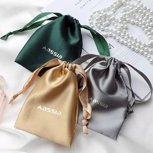 Factory wholesale ballet dance shoes satin bag rose gold satin dustproof storage satin drawstring drawstring bag