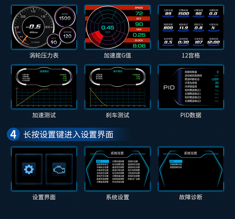 New Product P26 Car Hud Head-Up Display Lcd Obd Vehicle Speed, Speed, Fuel Consumption, Turbine Multi-Function Slope Meter