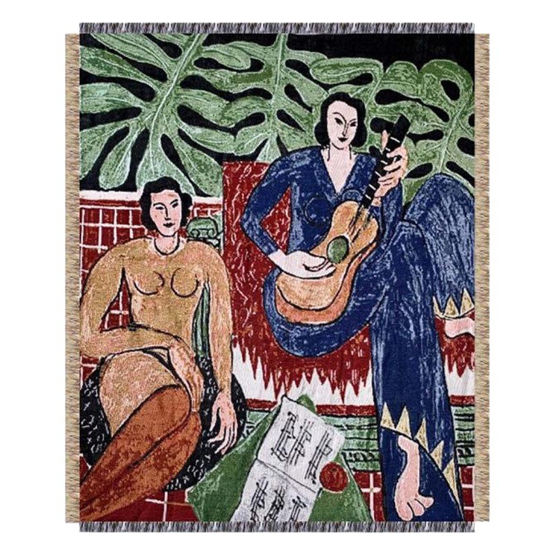 Ozon Matisse Guitar Woman Tapestry Leisure Blanket Sofa Blanket Throw Blanket Гобелен