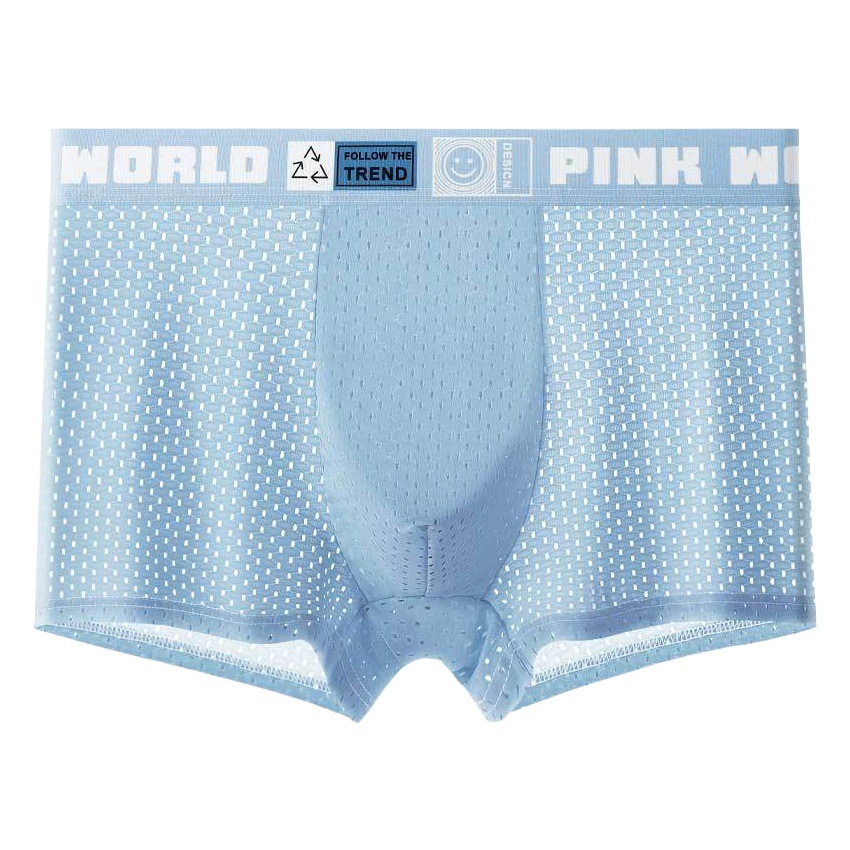 Ropa interior de seda de hielo de los hombres de verano fino Boxer shorts cabeza de malla transpirable deportes jóvenes niños Boxer shorts