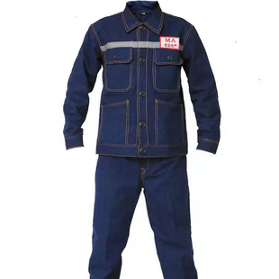 Spot cowboy overalls thickened wear-resistant labor protection suit mechanic clothing construction site welding clothing MA reflective strip tooling
