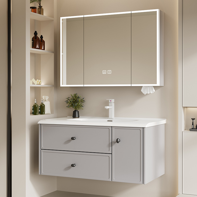 Nuevo estilo francés panal de panal gabinete de baño combinación cerámica lavabo lavabo lavabo gabinete de baño