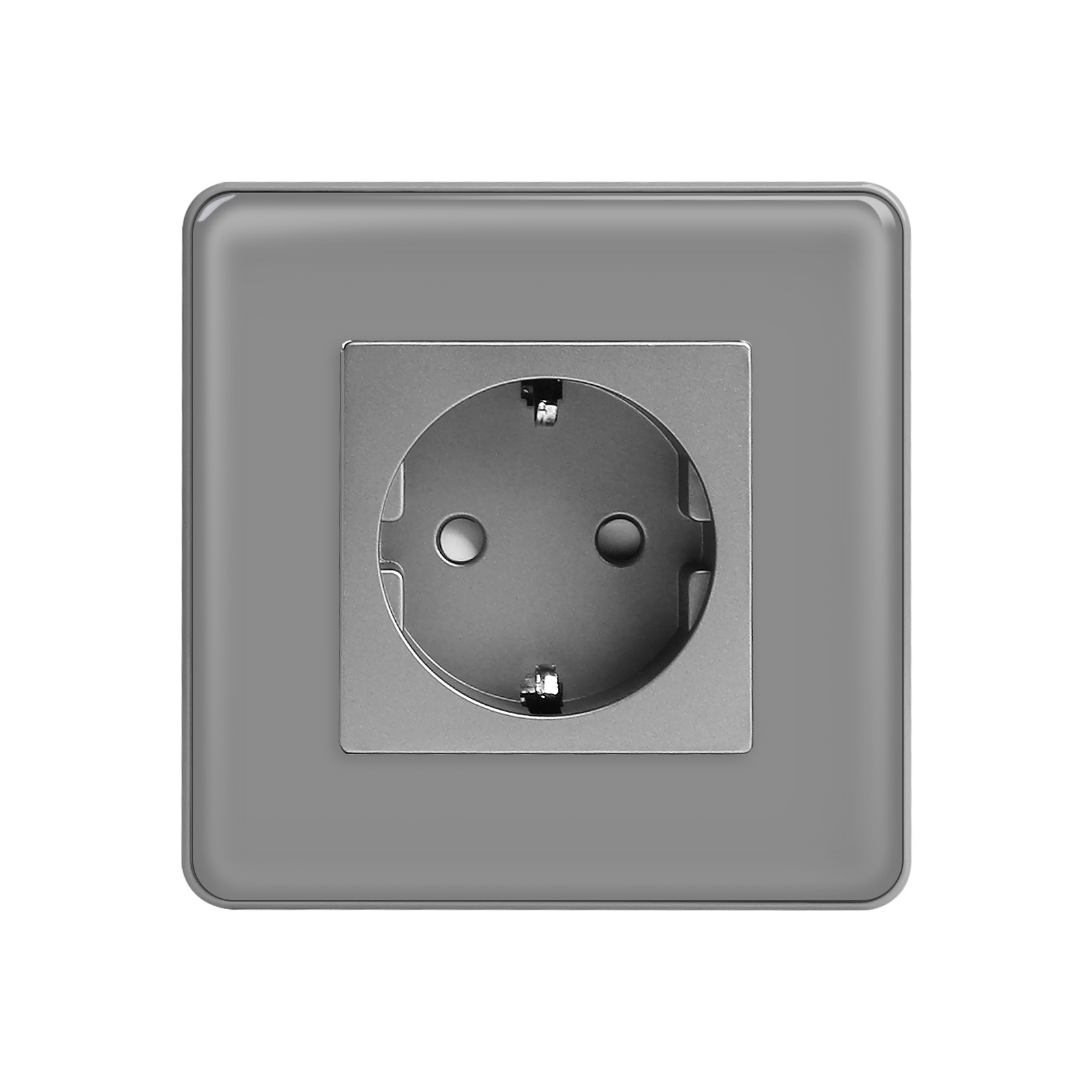 1联德插EU标准圆角欧式插座德式插座带接地俄罗斯插座