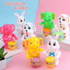 Chain-driven drumming toy, drumming rabbit, novelty and unique wind-up toy, hot-selling toy for floor promotion, wholesale toy