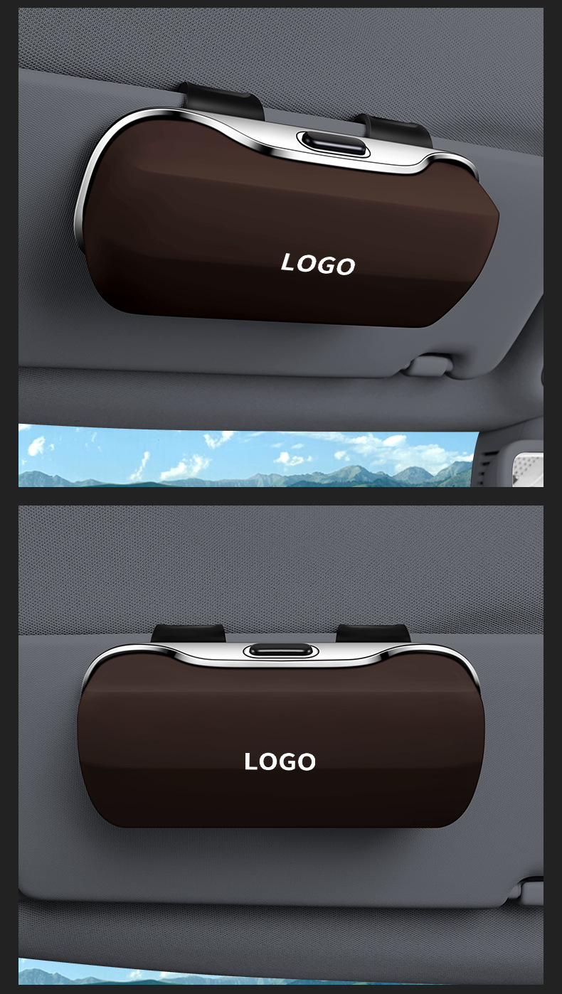 Cross-Border Car Glasses Case Multi-Functional Storage Sunglasses Case 2025 Car Sun Visor Car Glasses Clip Bill Box
