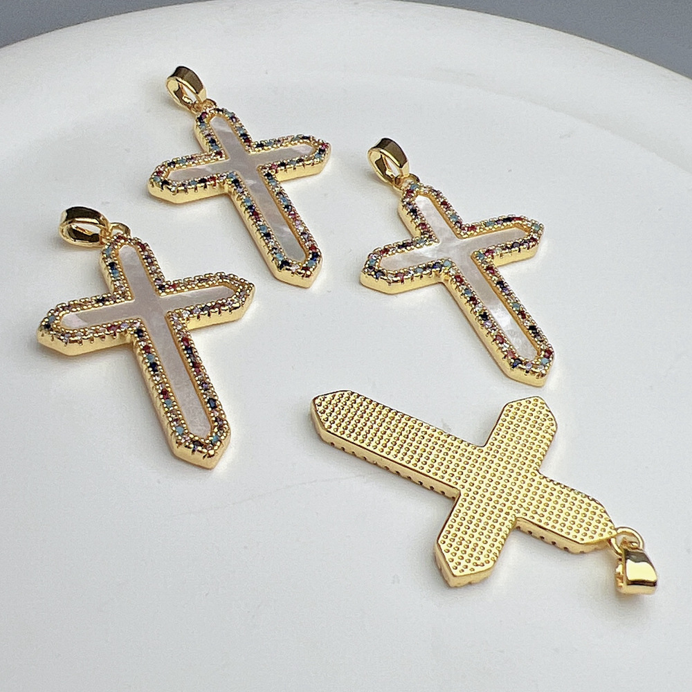 Simple Style Cross Shell Plating Jewelry Accessories display picture 2