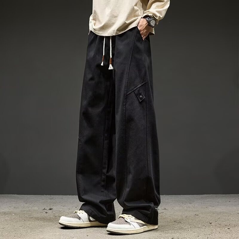 American retro spring and autumn work pants for men, durable loose straight-leg trousers, men's trendy sports casual pants American retro spring and autumn work pants for men, durable loose straight-leg trousers, men's trendy sports casual pants
