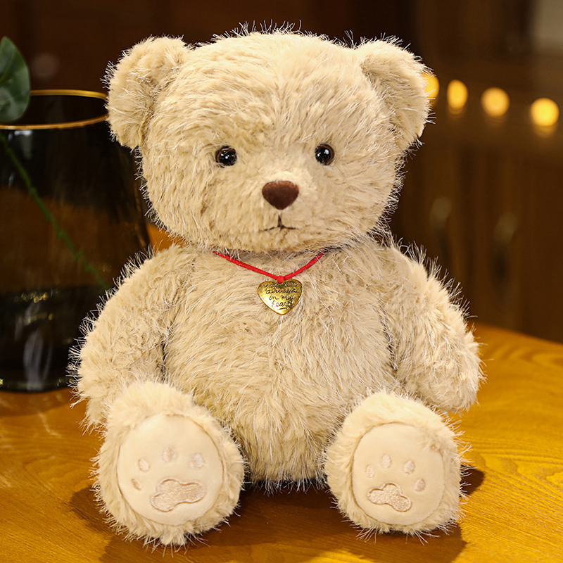 Multicolor Teddy Bear muñeca peluche perla visón peludo sentado muñeca oso marrón muñeca agarrar tela muñeca transfronteriza