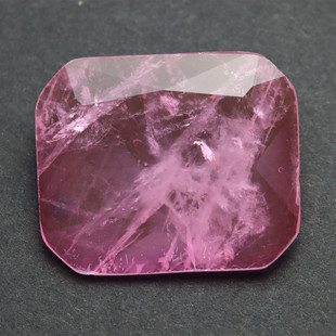 Pink rectangular chamfered synthetic gemstone synthetic color treasure bare stone imitation natural crystal glass stone wholesale