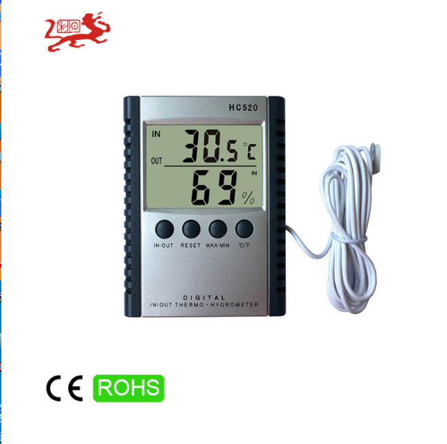 批发供应电子温湿度计 型号HC520室内室外温湿度计电子数字显示