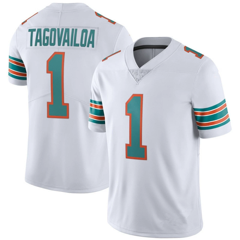 Форма команды Dolphin с дельфинами, вышитый регбийный джерси 1# Tagovailoa 10# Hill 17#