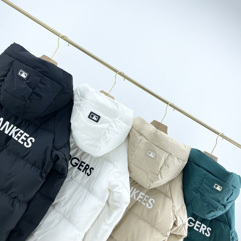 MLB羽绒服立体印花logo休闲时尚宽松加厚连帽男女情侣同款羽绒服|undefined