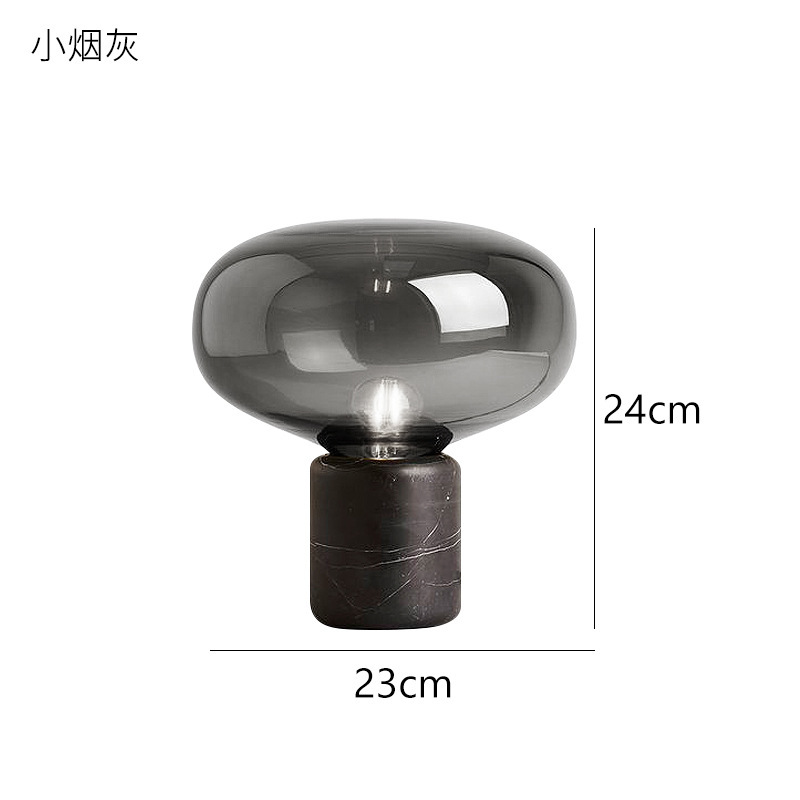 Diseñador de lámpara de dormitorio lámpara de escritorio diseño postmoderno inns vidrio decorativo bola de vidrio de mármol ligero nuevo producto