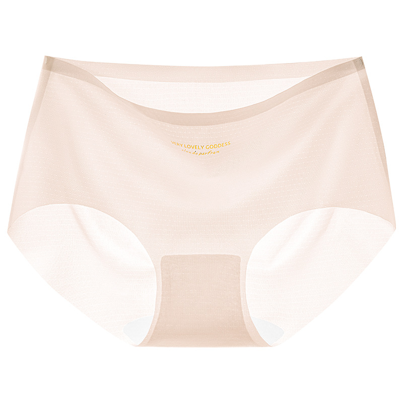 Ropa interior de verano para mujer, sensación fresca, seda de hielo, sin costuras, transpirable y cómoda, ropa interior sencilla de cintura media y alta, diosa femenina refrescante image 8