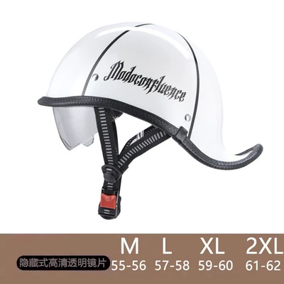 Men's and Women's Half Helmet Motorcycle, Motosiklet kaskı (dəbilqə) - british-storm-transparent-lens-m