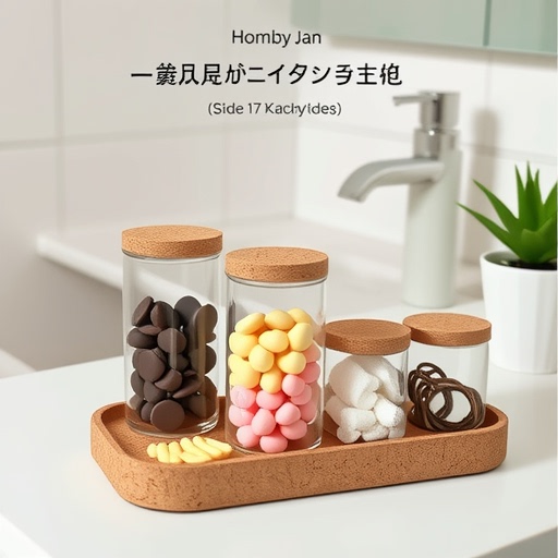 Desktop Thickened Glass Sealed Jar Food-Grade Storage Jar Set Cotton Swab Dust-Proof Glass Jar Four-Piece Set Wholesale